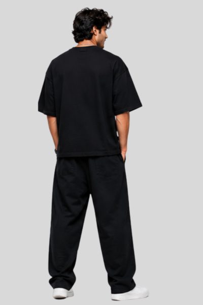 Men's Black Just Do It  Graphic  Oversized T-shirt
