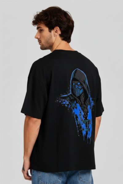Men's Black Mask Man Graphic Oversized T-shirt