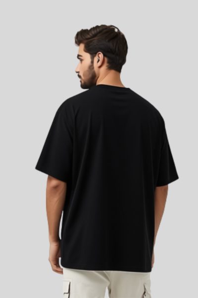 Men's Black Typography Oversized t-shirt