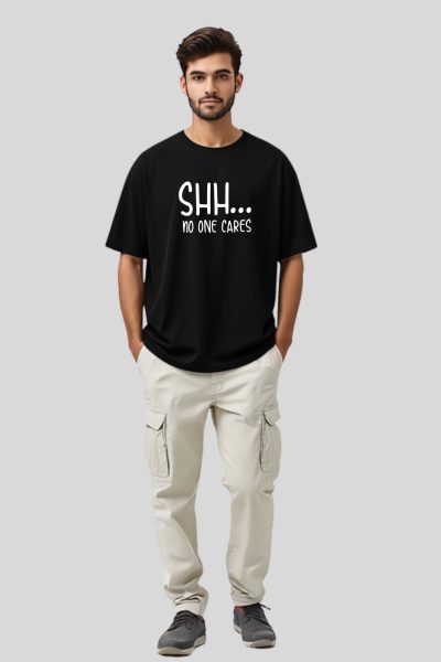 Men's Black Typography Oversized t-shirt