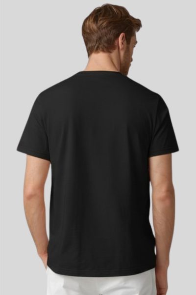 Men's Black Clock Typography Round neck T-shirt
