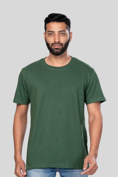 Men~s Polar Lab Bottle Green Solid Round Neck T-shirt