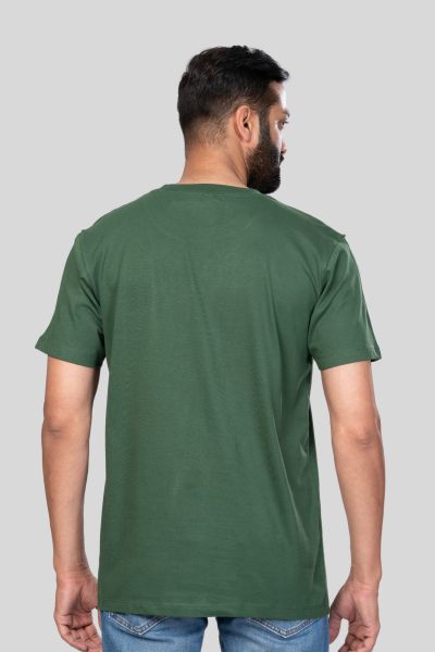 Men's Polar Lab Bottle Green Solid Round Neck T-shirt