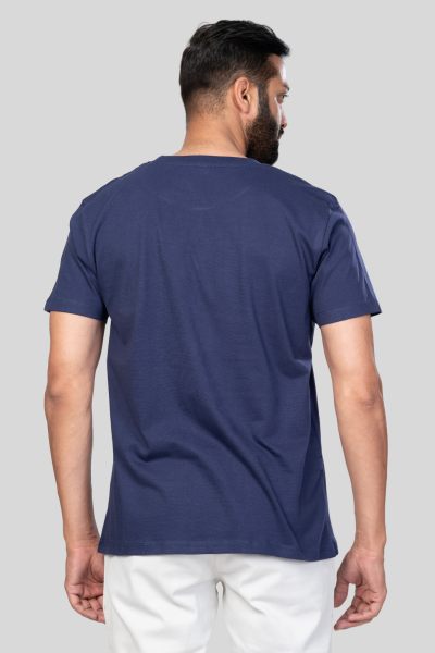 Men's Polar Lab Navy Blue Solid Round Neck T-shirt