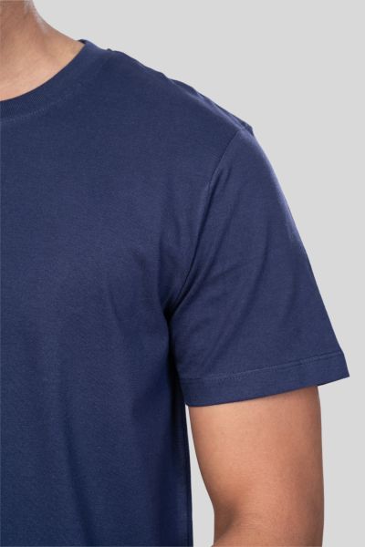 Men's Polar Lab Navy Blue Solid Round Neck T-shirt