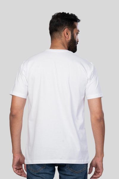 Men's Polar Lab White Solid Round Neck T-shirt