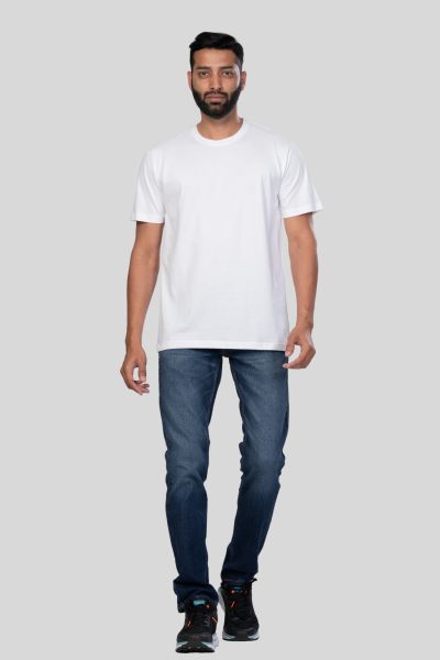 Men's Polar Lab White Solid Round Neck T-shirt