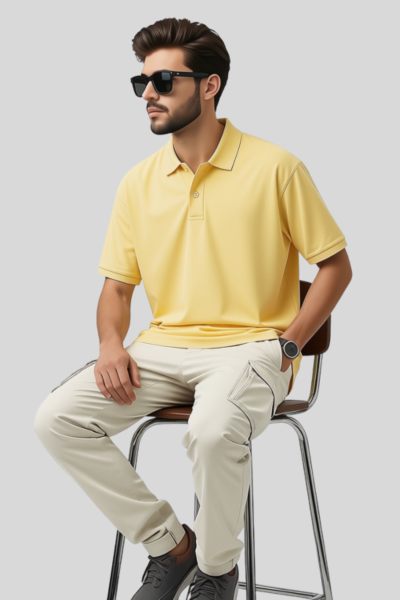 Men's Vega Light Yellow Polo T-shirt
