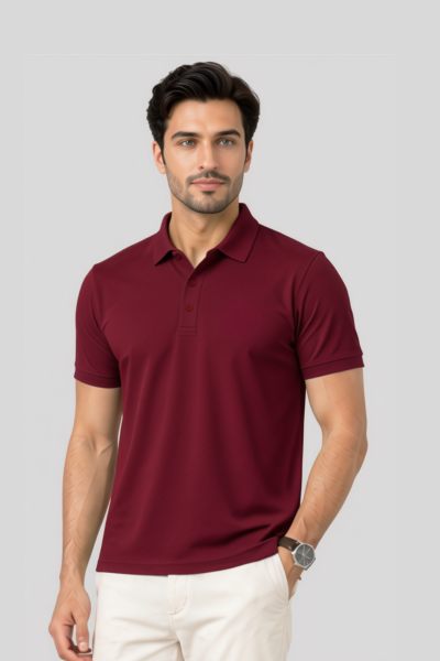 Men~s Vega Maroon Polo T-shirt