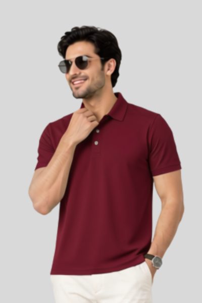 Men's Vega Maroon Polo T-shirt