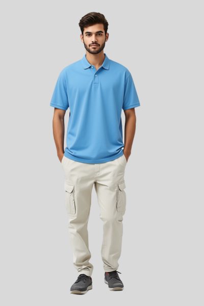 Men's Vega Sky Blue Polo T-shirt
