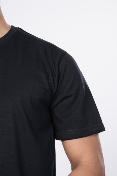 Shleviro Men's Cor Black solid Round Neck T-shirt