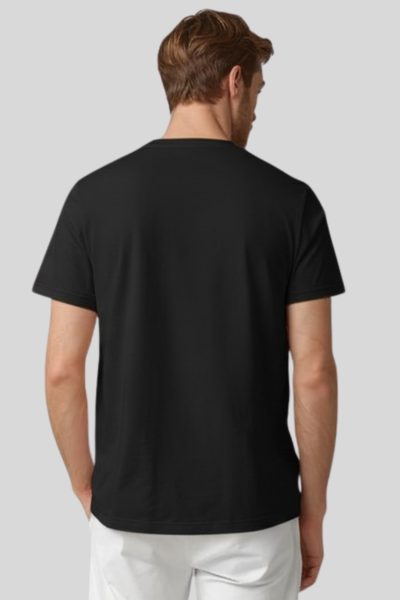 Men's Eta Black Solid Round Neck Half Sleeve T-shirt