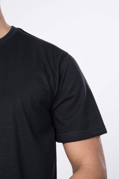 Shleviro Men's Leo Black Solid Round Neck Oversized T-shirt